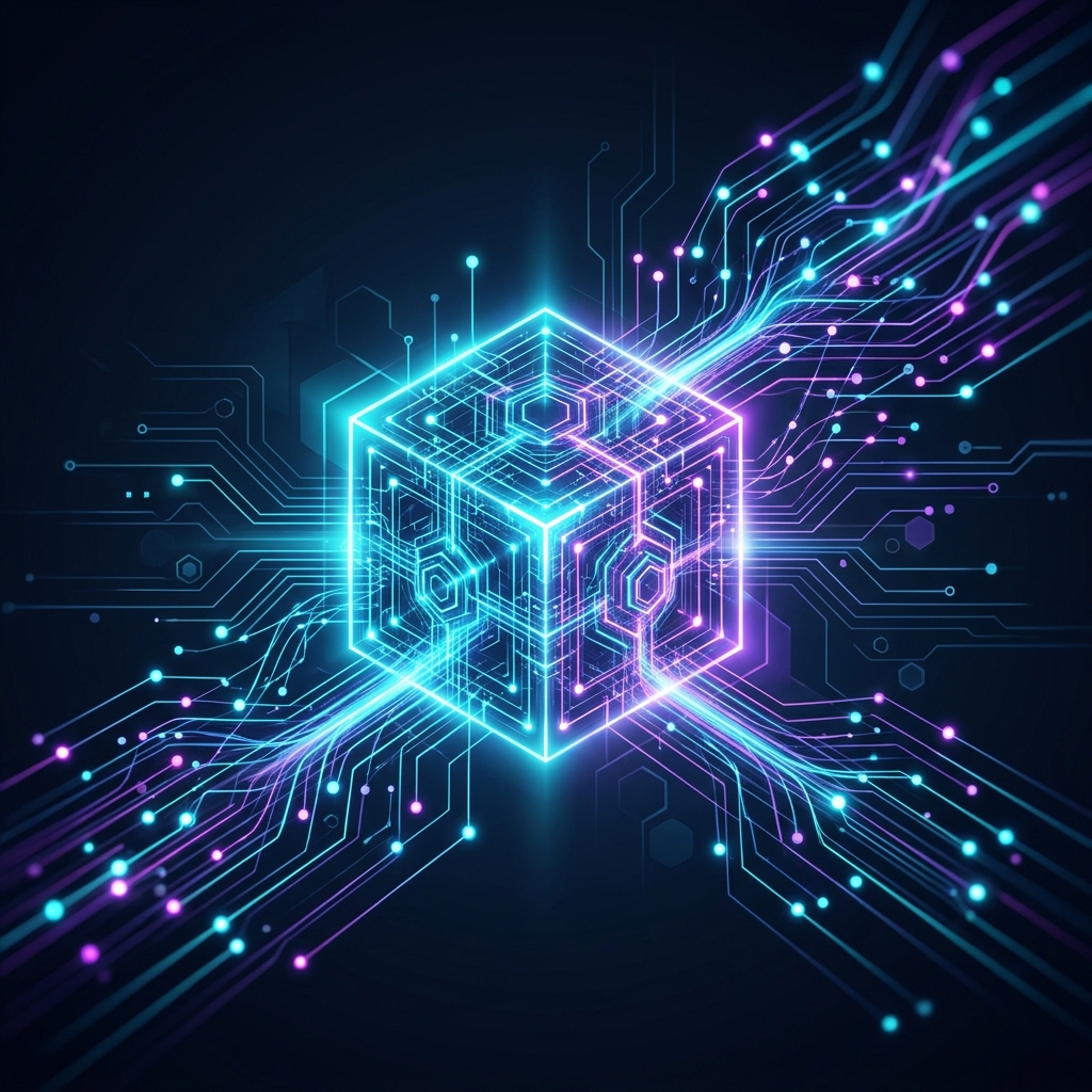Abstract technology theme representing a digital vault